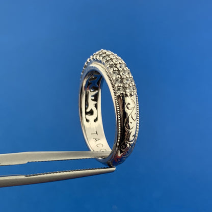 Tacori Sterling Silver Cubic Zirconia CZ Wedding Anniversary Eternity Band Ring