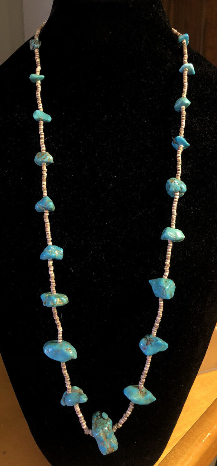 Vintage Native American 925 Sterling Silver Old Pawn Statement Beaded Necklace