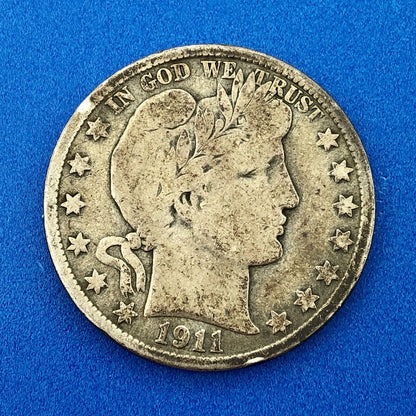 1911 S Barber Silver Half Dollar Better Rare Key San Francisco Mint Coin