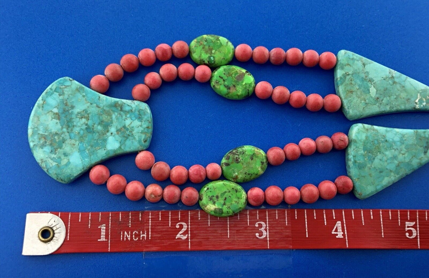 Jay King DRT Sterling Silver Turquoise Red Coral Geometric Statement Necklace