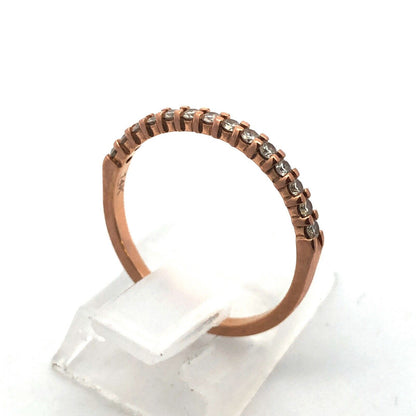 Designer 14K Rose Gold Diamond Stackable Infinity Eternity Anniversary Band Ring