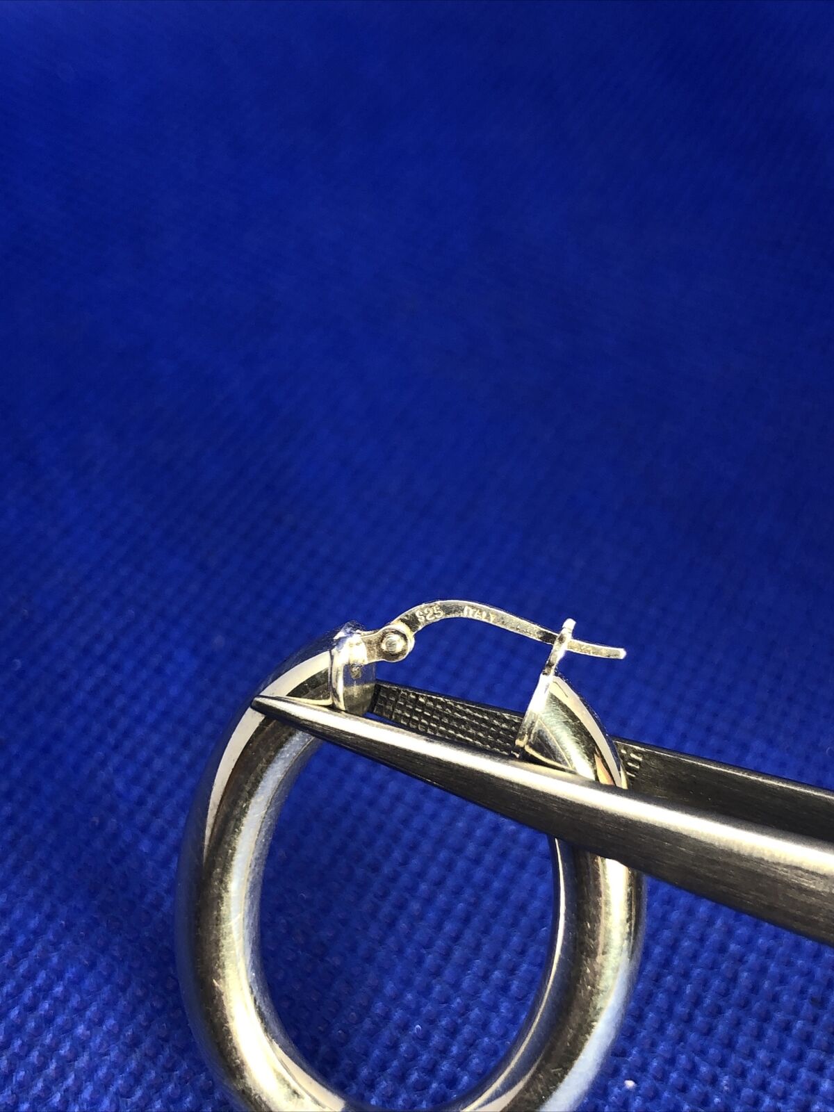 Designer Italy 925 Sterling Silver Large Polished Tubular Oval Hoop Earrings