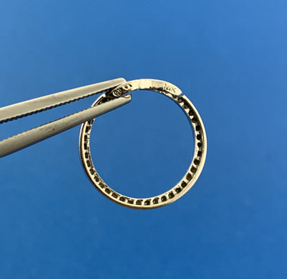 Designer 14K White Gold Diamond Infinity Eternity Anniversary Circle Pendant