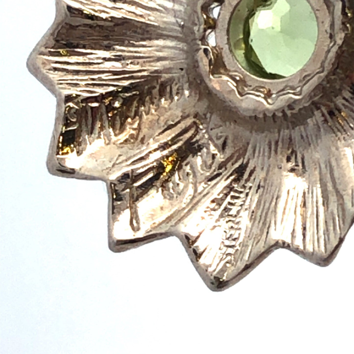 Mignon Faget 925 Sterling Silver Round Peridot Portafiori Flower Pendant