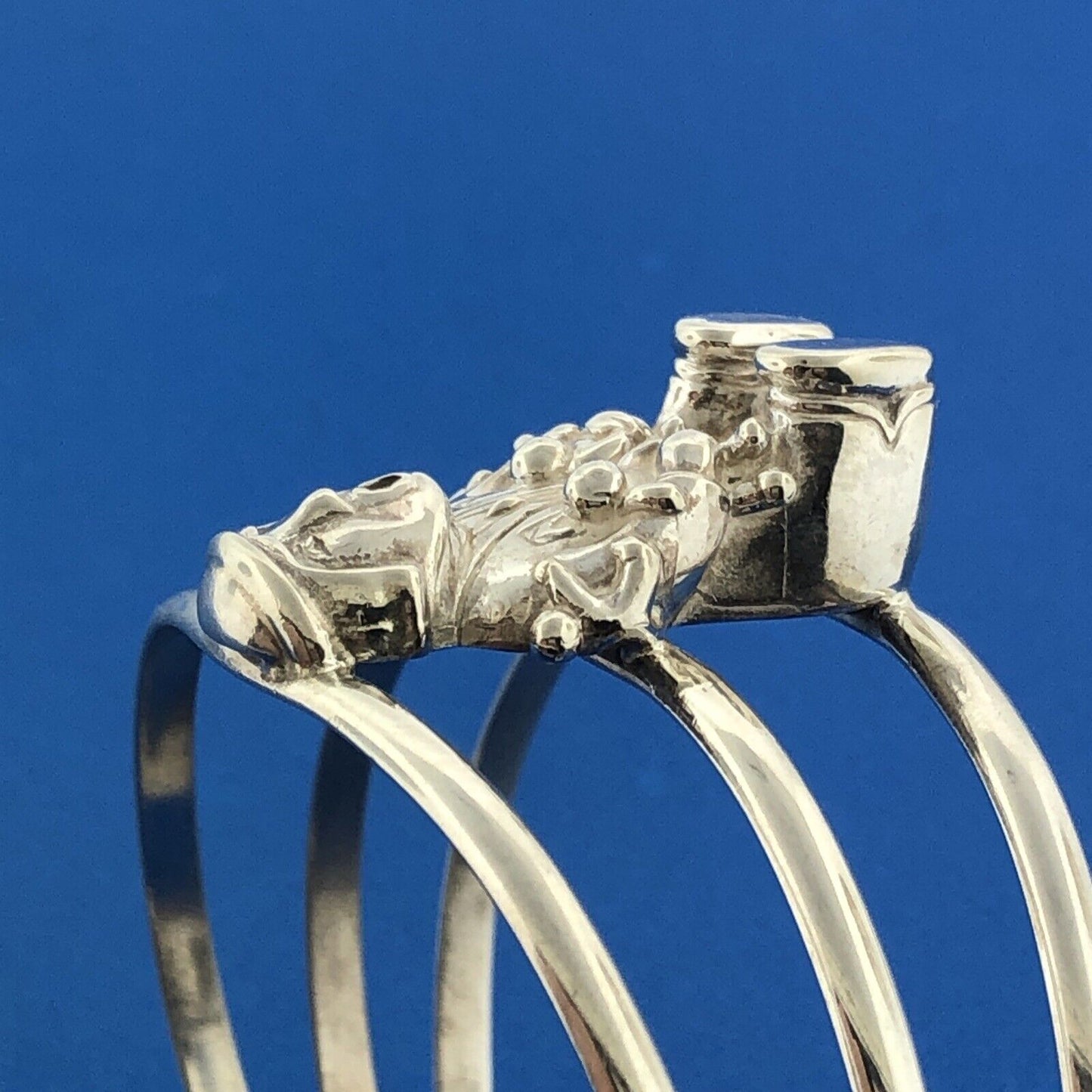 Carol Felley Pueblo 925 Sterling Silver Storyteller Doll Statement Cuff Bracelet