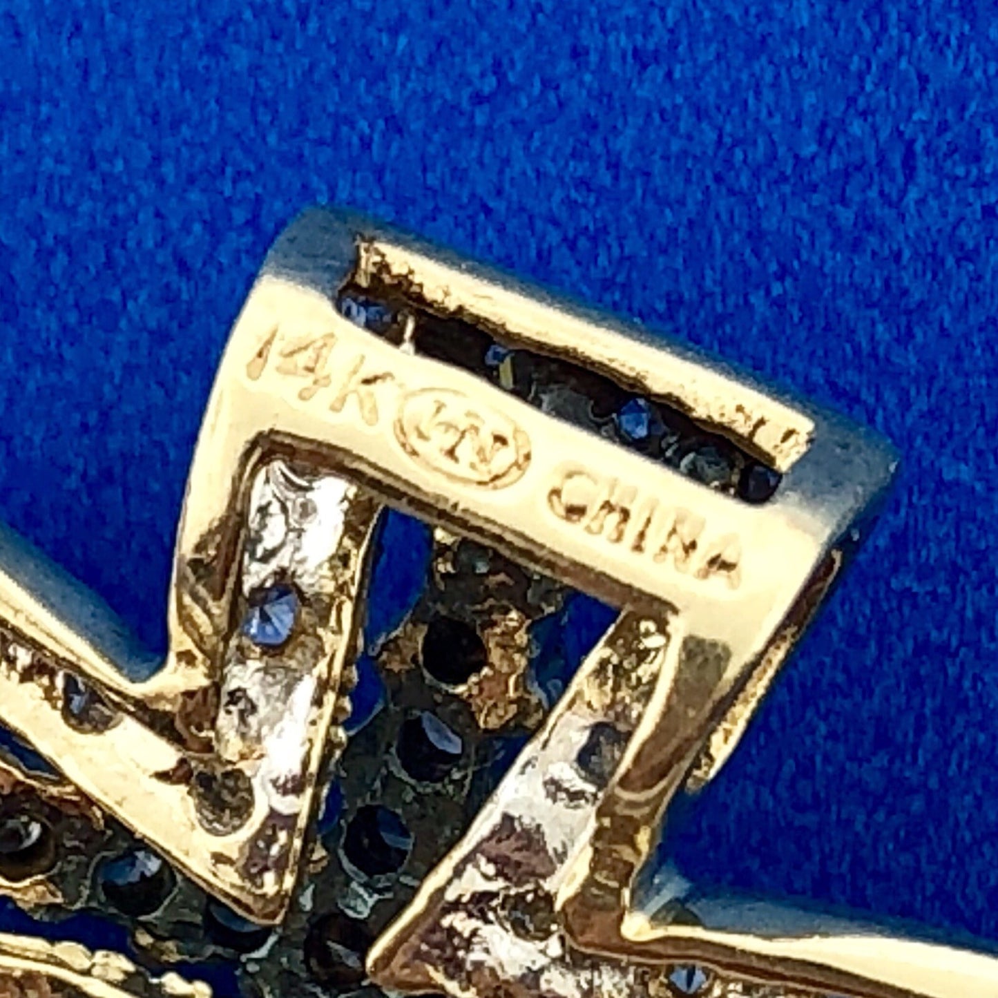 Designer 14K Yellow Gold White Honey Diamond Statement Cross Pendant