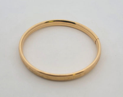 Vintage 12K Yellow Gold Filled Engraved Floral/Stripes Child's Bangle Bracelet