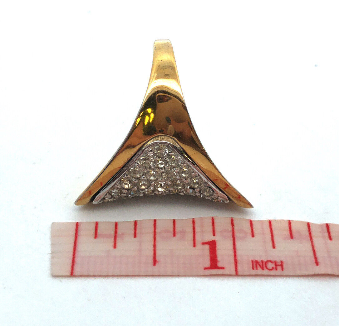 925 Sterling Silver Vermeil Designer Panetta Round Cubic Zirconia Modernist Ring