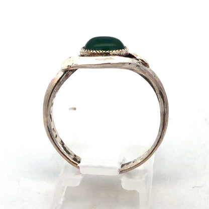 Vintage Designer MC 925 Sterling Silver Oval Green Tourmaline Ring