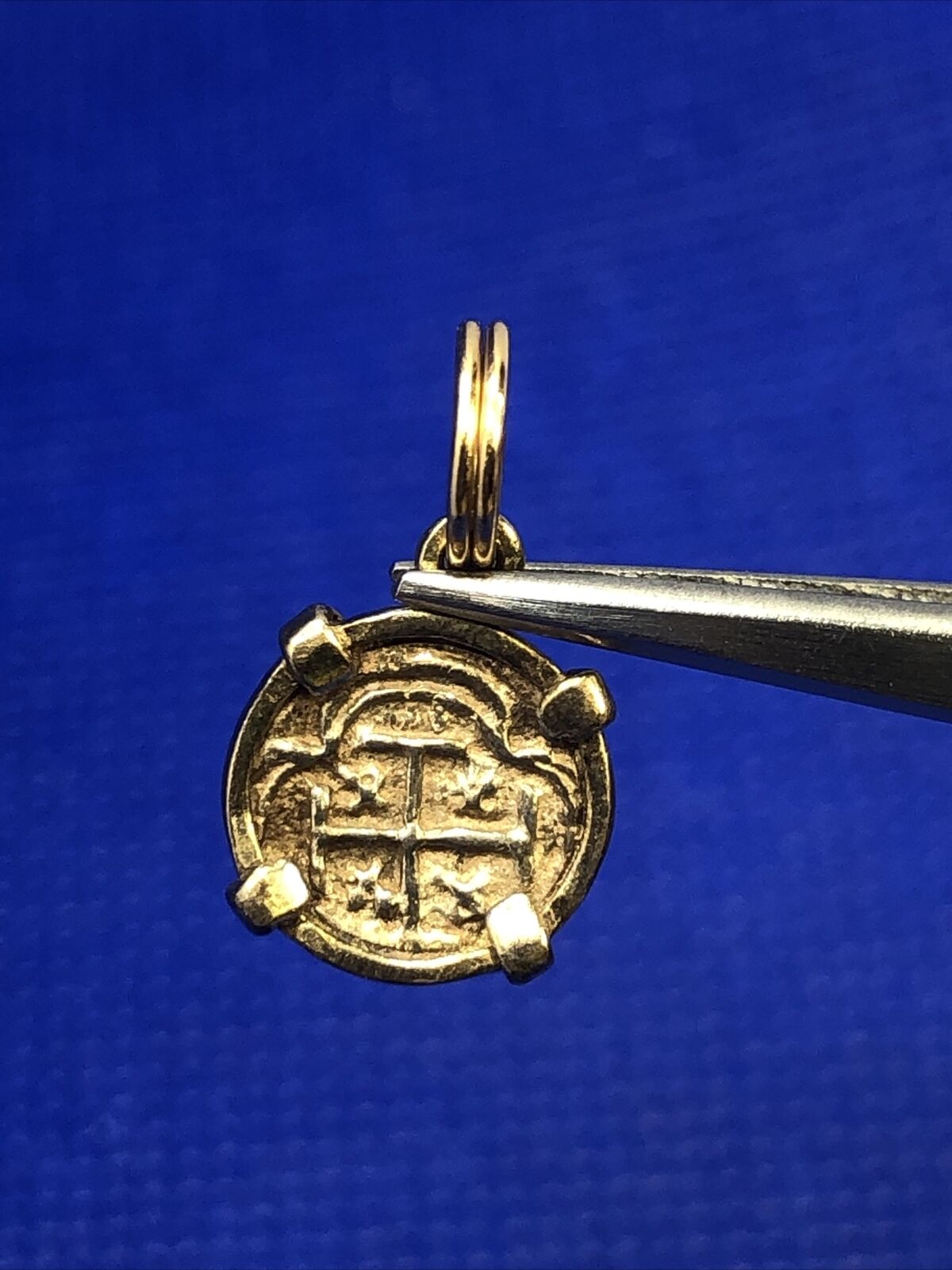 Vintage 925 Sterling Silver Vermeil Round Bronze Ancient Coin Pendant