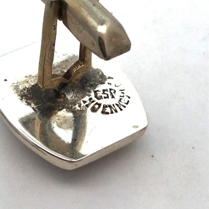 Vintage Taxco Mexico Alpaca Silver Black Onyx Men's Suit Dress Cufflinks