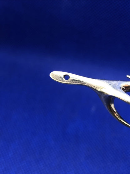 Modernist 925 Sterling Silver Spiked Thorn Claw Polished Pendant