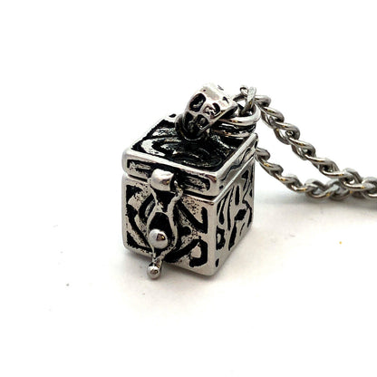 Alexa's Angels Silver Tone Open Scroll Prayer Pill Box Pendant Necklace