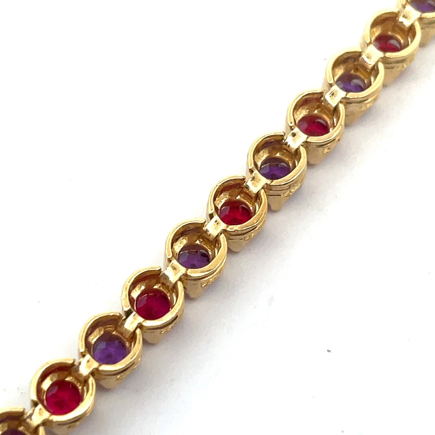 Ross Simons 18K Yellow Gold Custom Amethyst Ruby Statement Tennis Bracelet
