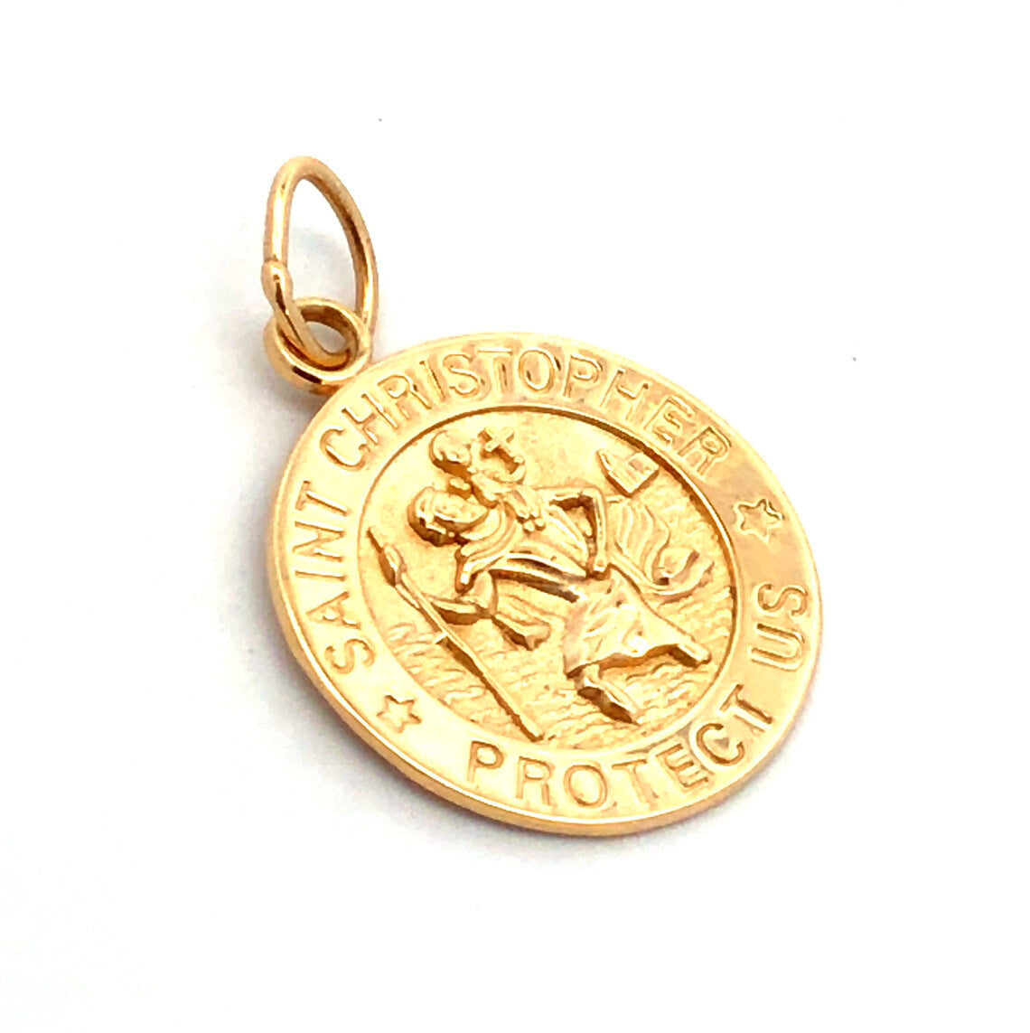 Michael Anthony 14K Yellow Gold Saint Christopher Travelers Medal Charm Pendant