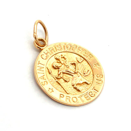 Michael Anthony 14K Yellow Gold Saint Christopher Travelers Medal Charm Pendant