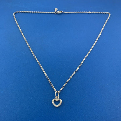 Authentic PANDORA  ALE Sterling Silver Cubic Zirconia Sparkling Heart Necklace