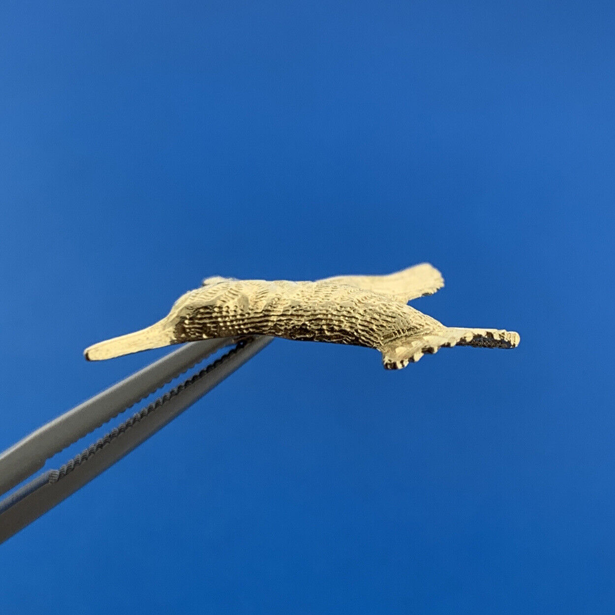 Designer 14K Yellow Gold Hummingbird Charm Drop Pendant