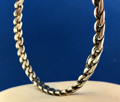 Vintage Mexico Taxco Sterling Silver 925 Ribbed Wave Lock Bangle Bracelet