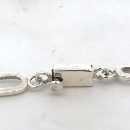 Estate Taxco TR-167 925 Sterling Silver Paper Clip Chain Statement Necklace