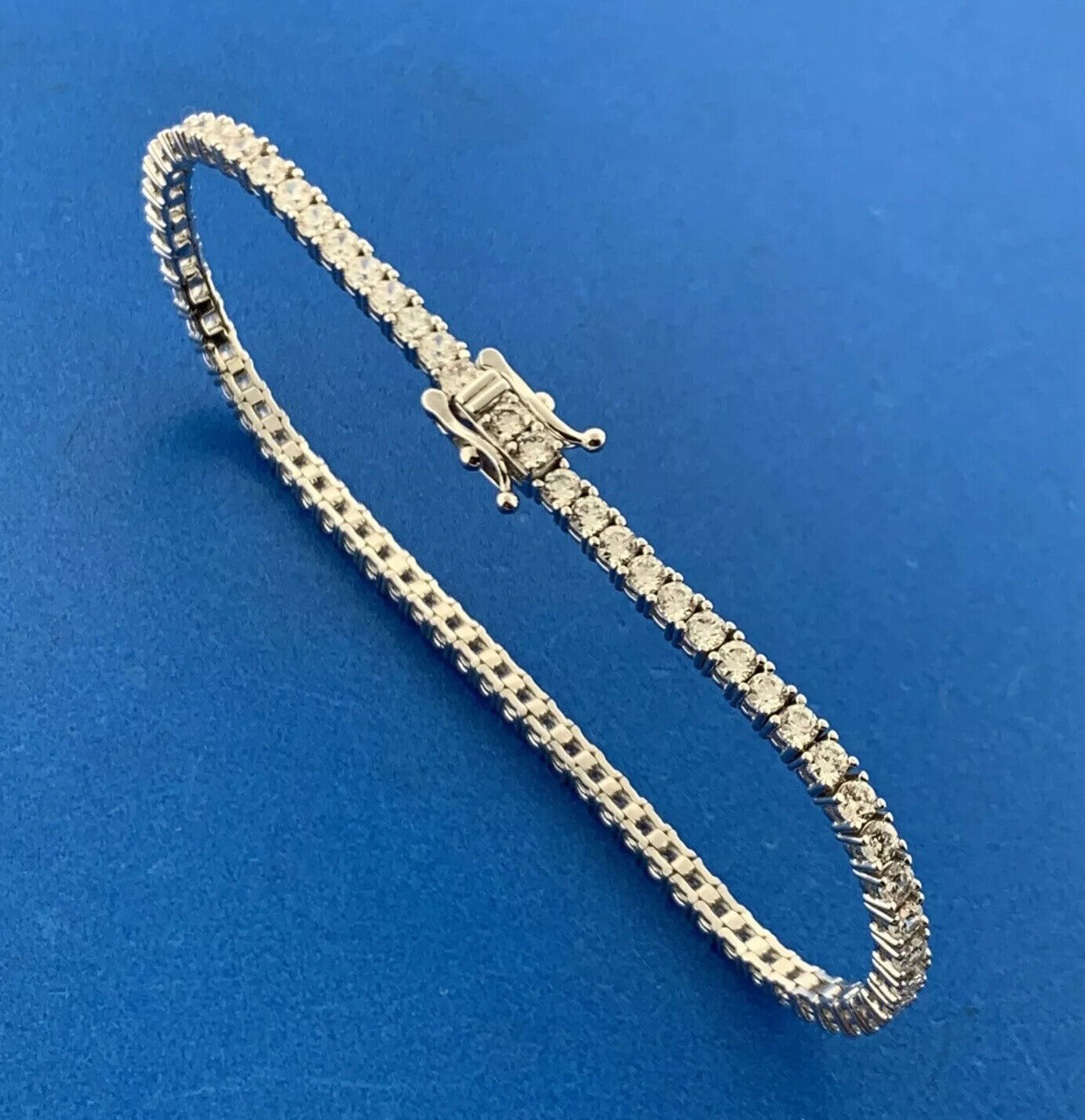 Designer SW 925 Sterling Silver Cubic Zirconia CZ Sparkling Tennis Bracelet