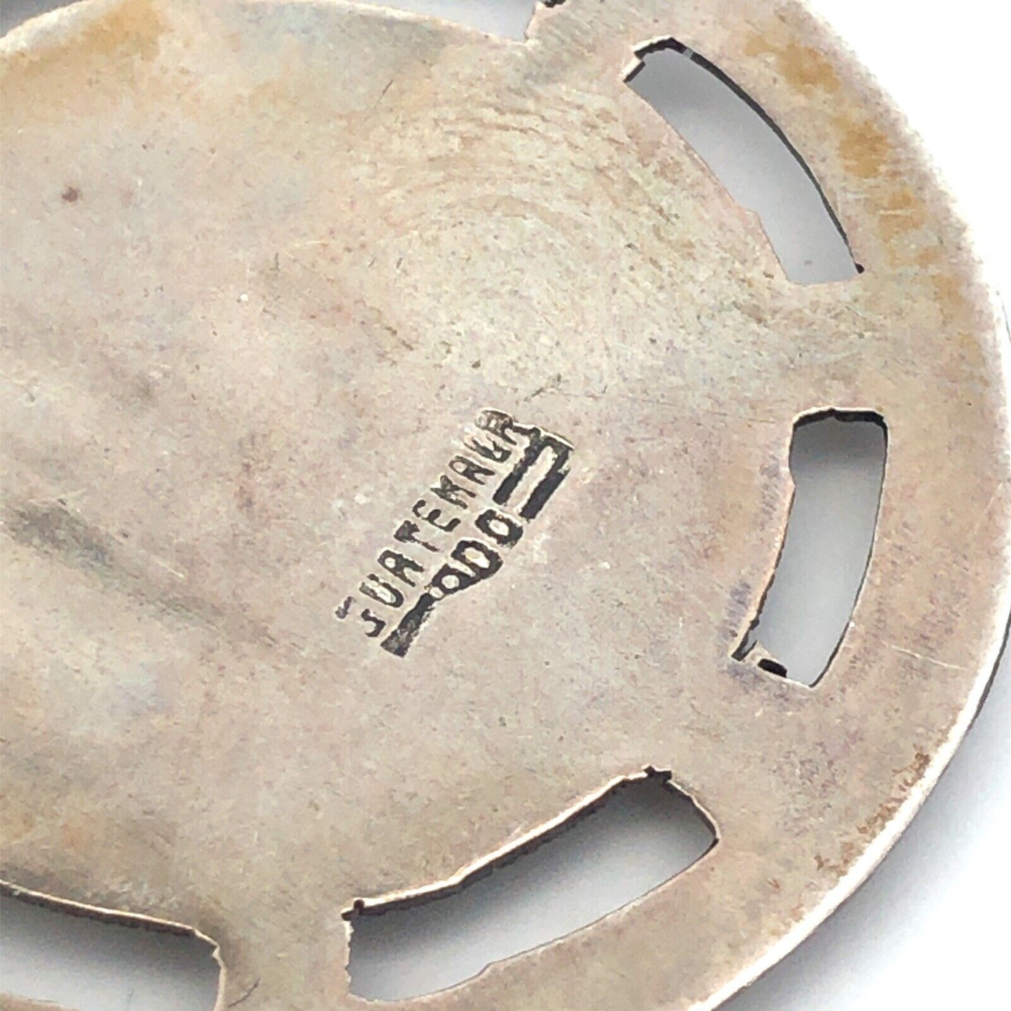Vintage 1910 800 Fine Silver Guatemala Cut Out Coin Libertad de Setienbre Medal