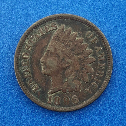 1896 Indian Head One Cent Penny Type 3 Bronze Better Key Philadelphia Coin