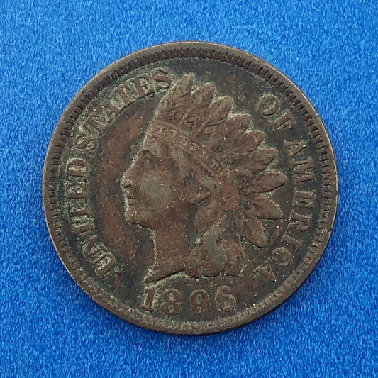 1896 Indian Head One Cent Penny Type 3 Bronze Better Key Philadelphia Coin