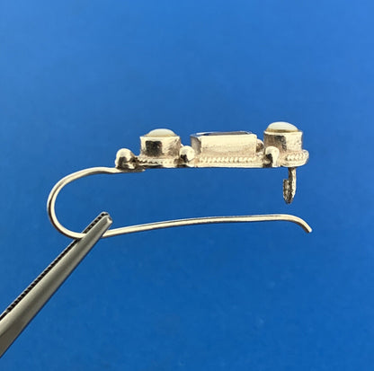 Designer Sterling Silver Amethyst Mother Of Pearl February Slide Hook Earrings