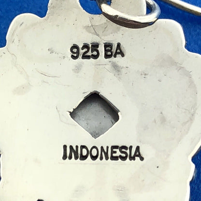 BA Suarti Sterling Silver 925 Abalone Aventurine Statement Drop Dangle Earrings