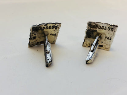 Vintage Sterling Silver Fenwick & Sailors Cadueces Doctor Medical Cuff Links