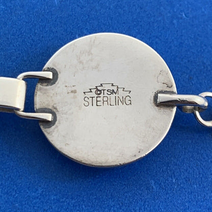 Vintage TSM 925 Sterling Silver Ethnic Animals Native Round Panel Bracelet