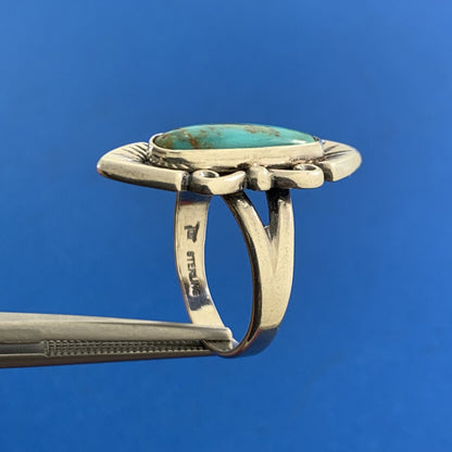 Estate Bell Trading Post 925 Sterling Silver Turquoise Native American Ring