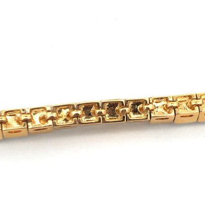 Swarovski Gold Tone Princess Cut Clear Crystal Statement Tennis Bracelet