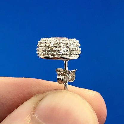 Designer 925 Sterling Silver Cubic Zirconia CZ Bridal Anniversary Stud Earrings