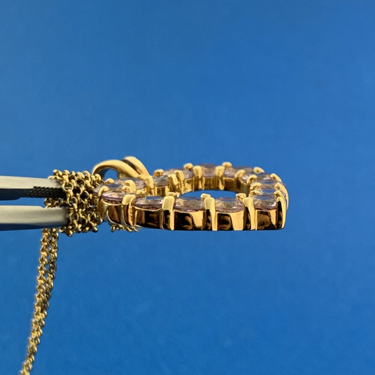 Designer Sterling Silver Vermeil Amethyst Heart February Anniversary Necklace