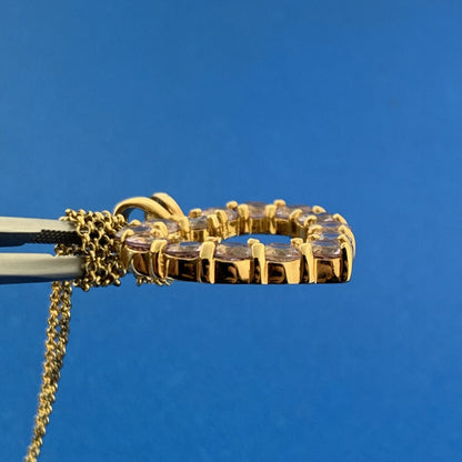 Designer Sterling Silver Vermeil Amethyst Heart February Anniversary Necklace