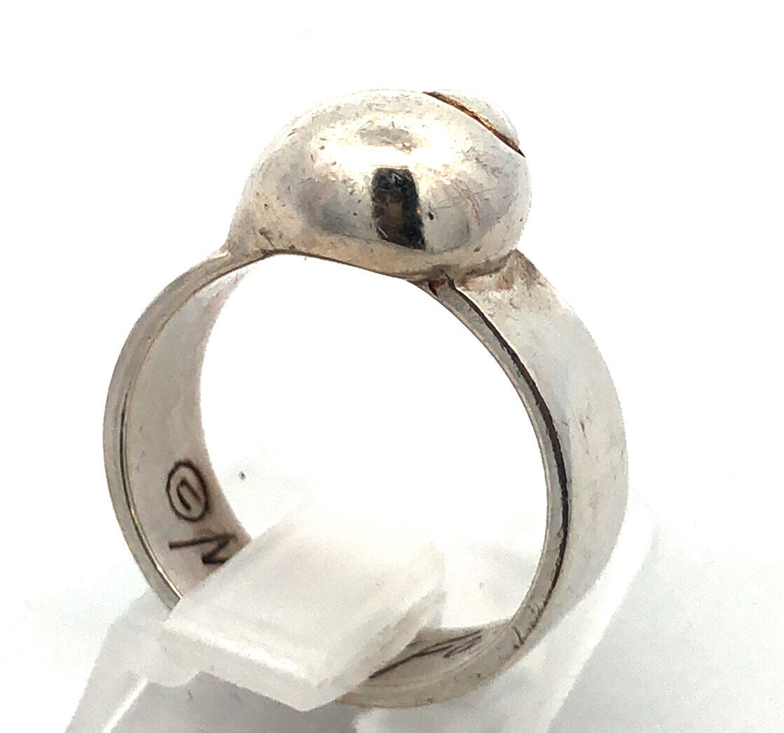 Designer Mignon Faget 925 Sterling Silver Sea Collection Garden Snail Ring