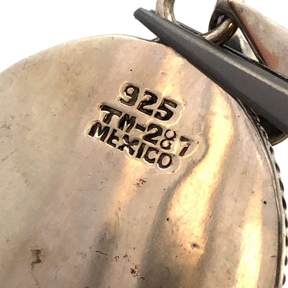 Vintage Taxco TM-287 Sterling Silver Mahogany Obsidian Statement Oval Pendant