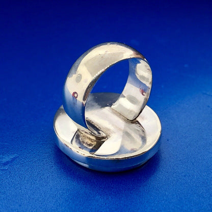 Designer Sterling Silver Natural Shiva Eye Snail Shell Protection Statement Ring