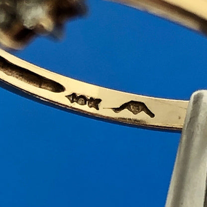 Gorgeous 10k Yellow Gold Oval Cut Sapphire Diamond Halo Small Ring Size 6.75