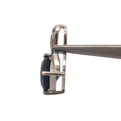 Designer SAI 925 Sterling Silver Blue Sapphire Diamond Accent Infinity Pendant