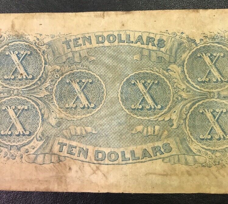 1863 $10 Ten Confederate States of America April 6 Richmond Civil War Era Note
