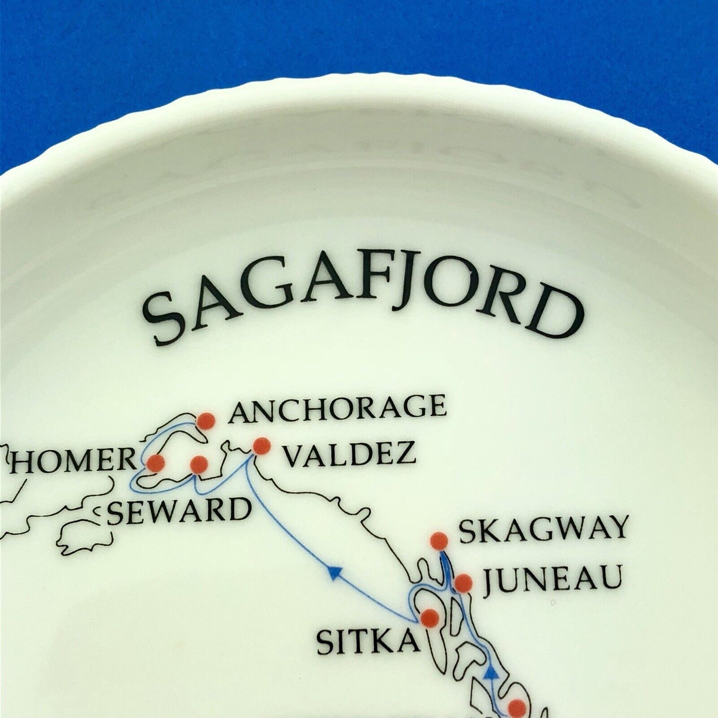 August 15-26, 1991 Cunard Sagafjord Alaskan Cruise Rosenthal Germany Nut Dish