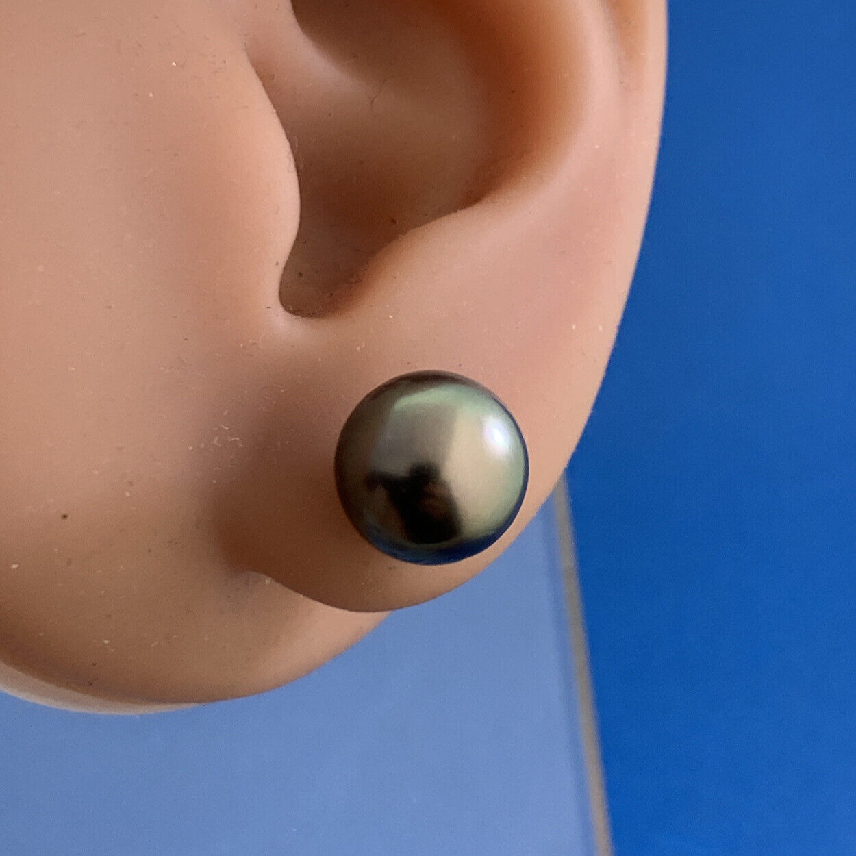 14K Yellow Gold Tahitian Pearl Solitaire Statement Stud Earrings 9.75mm