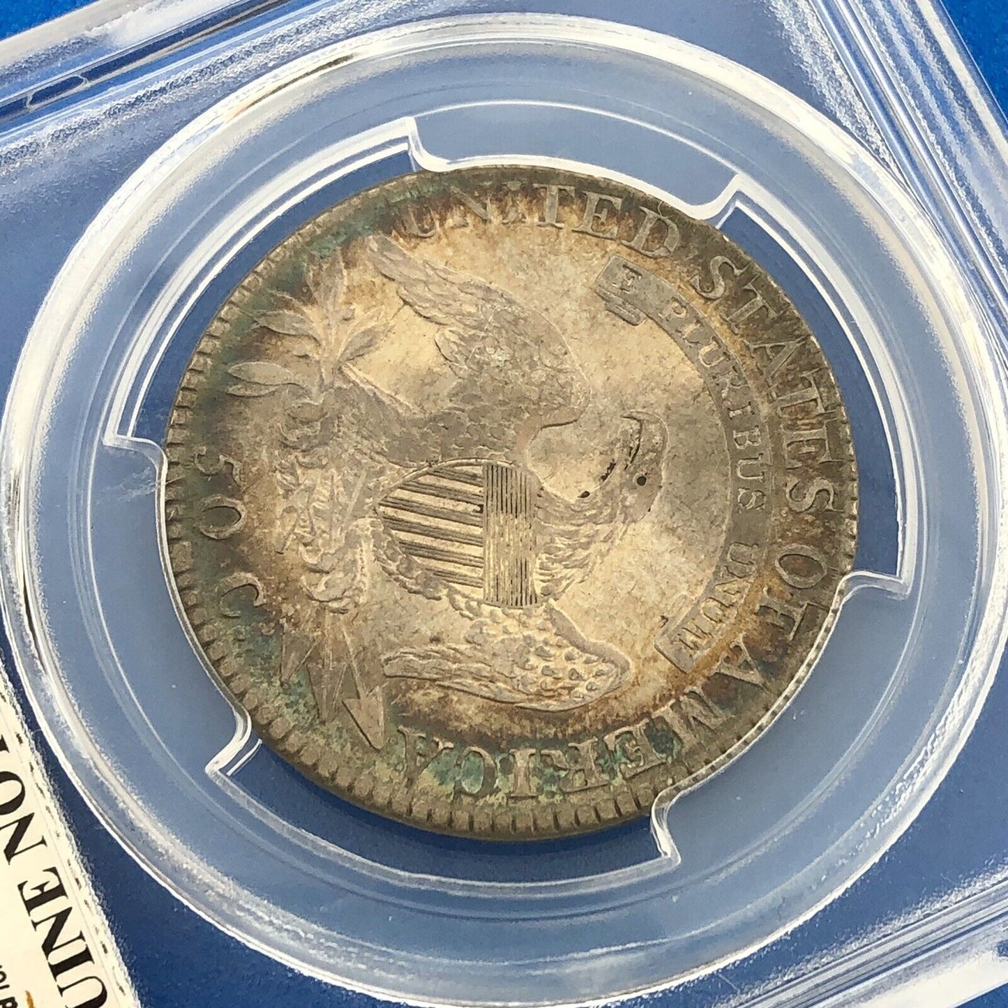 1818 Capped Bust Silver Half Dollar 50c Lettered Edge PCGS Genuine AU Details