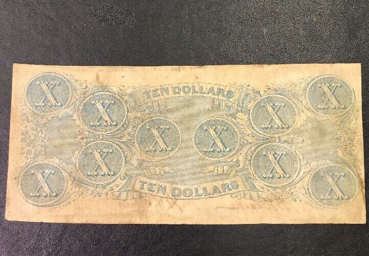 1863 $10 Ten Confederate States of America April 6 Richmond Civil War Era Note