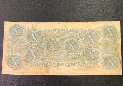1863 $10 Ten Confederate States of America April 6 Richmond Civil War Era Note