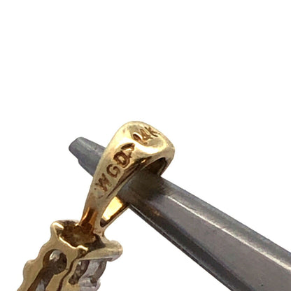 14K Yellow Gold Designer WGD Diamond Infinity Eternity Anniversary Bar Pendant