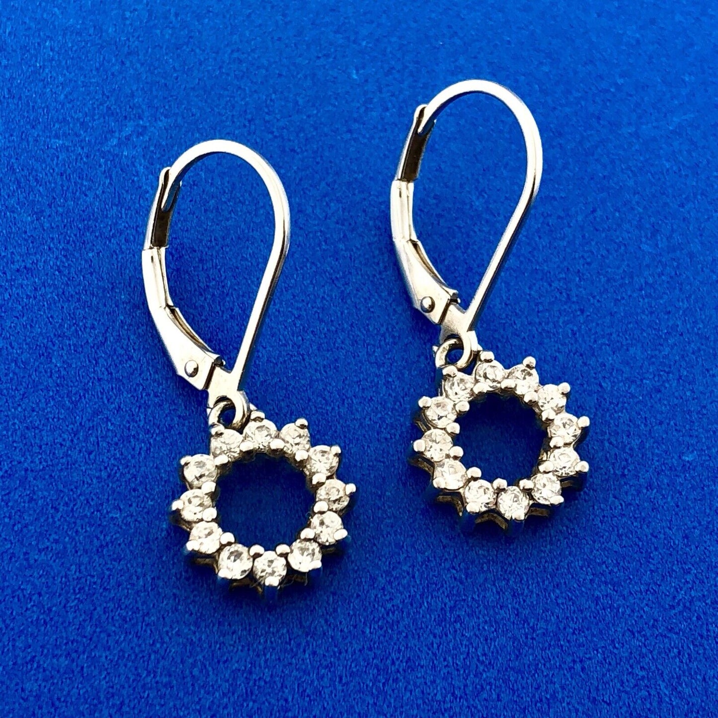 Designer 925 Sterling Silver Cubic Zirconia CZ Infinity Circle Dangle Earrings